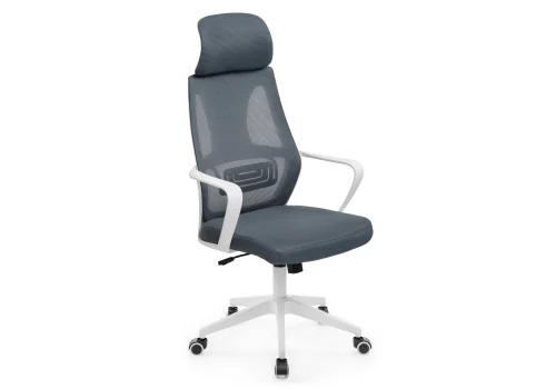 Компьютерное кресло Golem dark gray / white 15332 Woodville, серый/сетка ткань, ножки/металл/белый, размеры - *550***680*630 фото 6